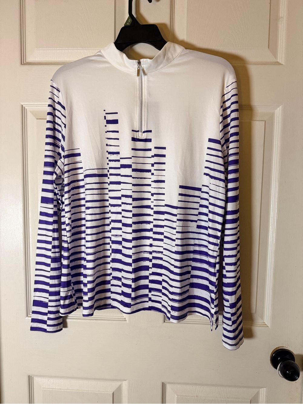 Women’s Acegolfs Long-Sleeve White & Purple 1/4 Zip